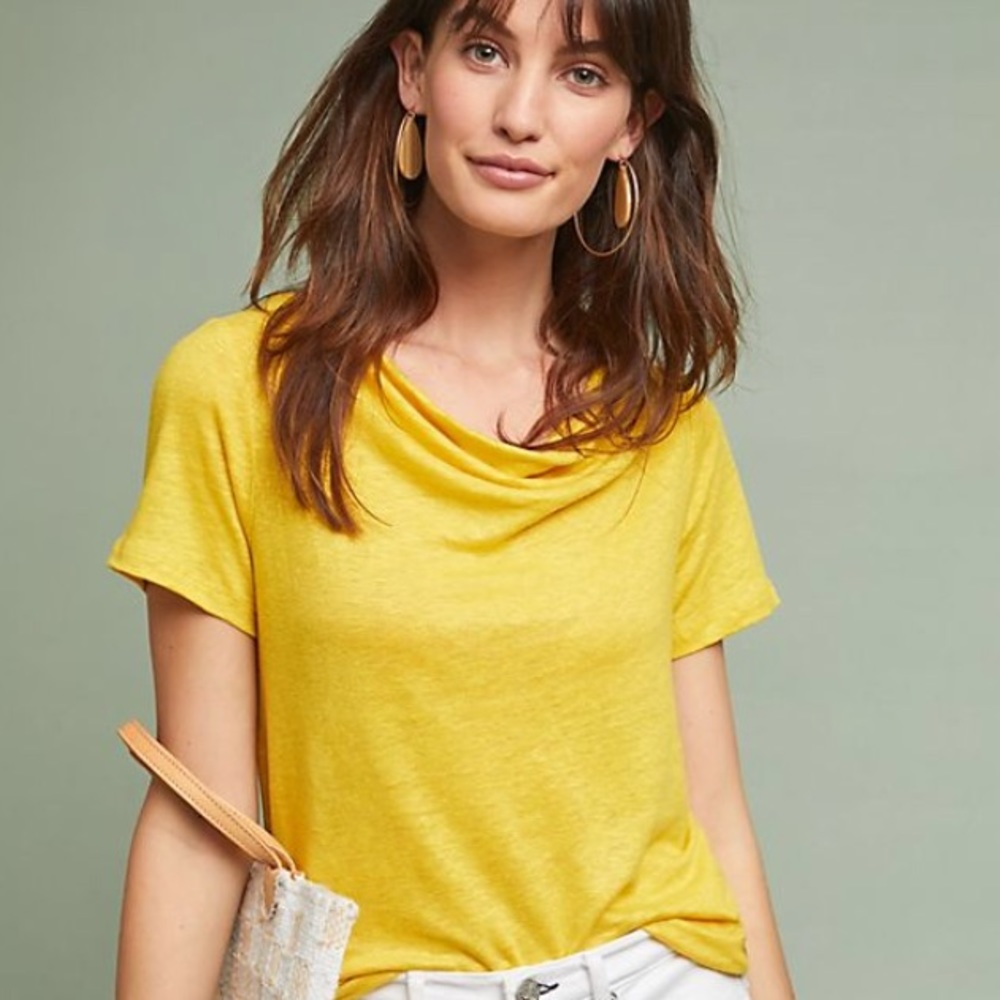 Anthropologie Maeve Horizon Yellow Top